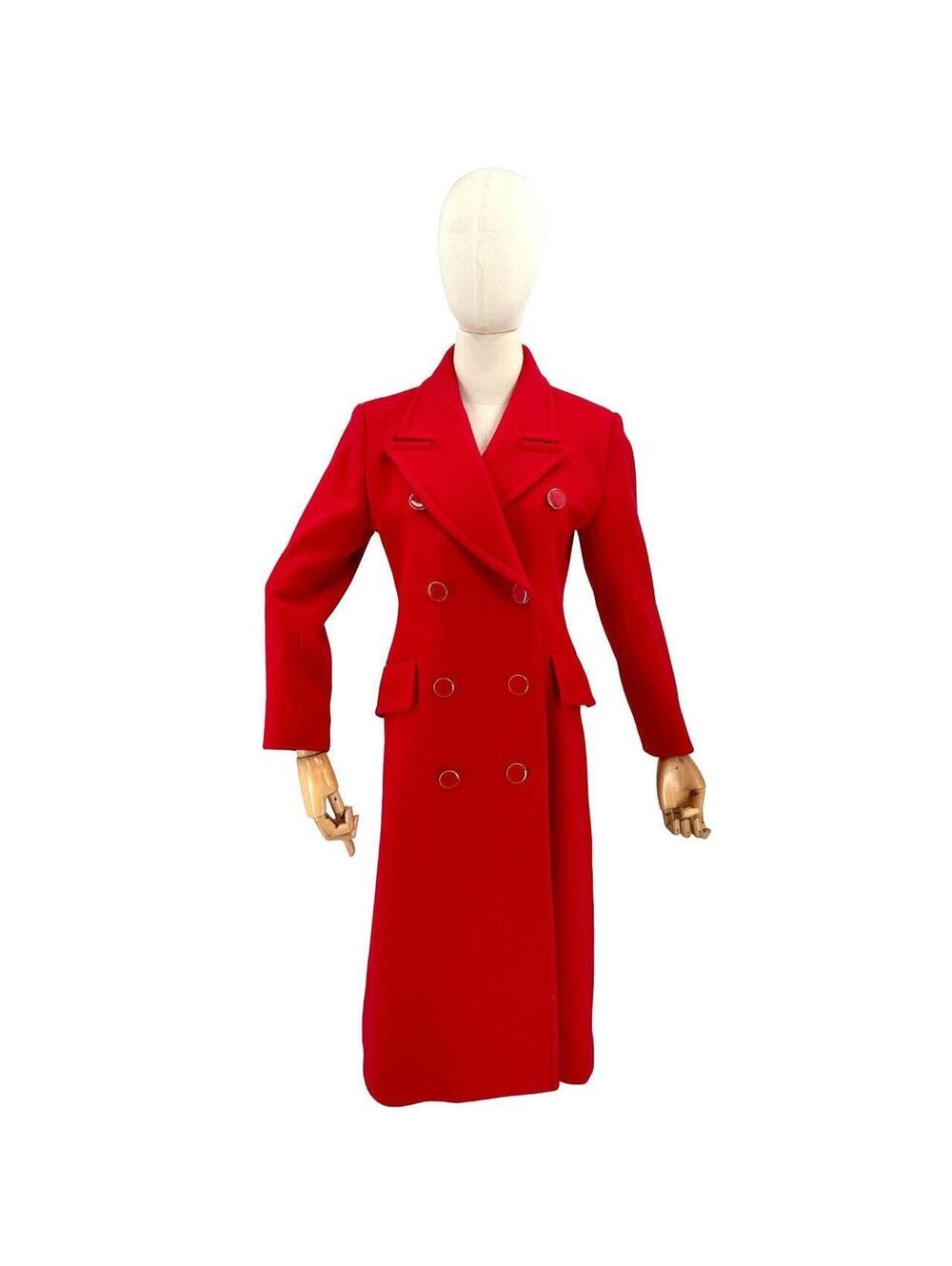 MINT Vintage 90s Woolrich Red 100% Wool Double-Breasted Coat